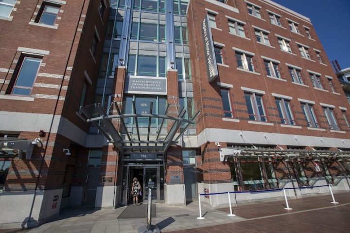 The Massachusetts Department of Transportation and Registry of Motor Vehicles office in Downtown Boston. (Jesse Costa/WBUR)